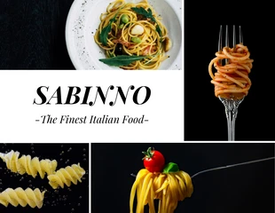 premium  Template: Colagem de fotos de restaurante italiano