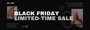 Free  Template: Banner minimalista moderno em preto e branco da Black Friday