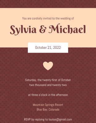 Free  Template: Invitación de boda de otoño