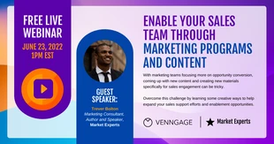 business  Template: Post promozionale su LinkedIn del webinar di Vibrant Marketing