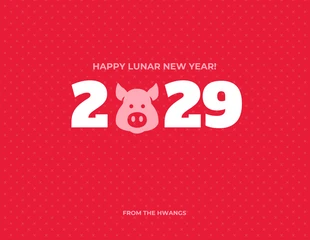 Free  Template: Tarjeta del año nuevo chino 2019