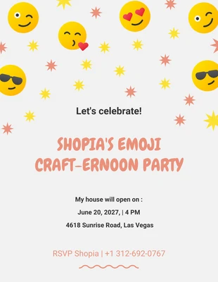 Free  Template: Peach And Yellow Emoji And Sparkles Emoji Party