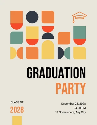 Free  Template: Geometrict Shape Graduation Party