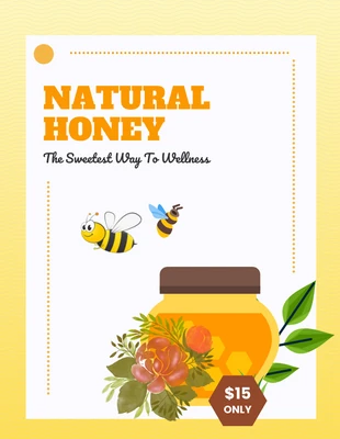 Free  Template: قالب بيع ملصق العسل الطبيعي