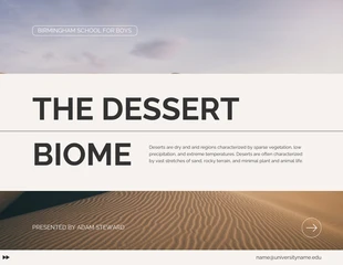 Free  Template: Creme simples O bioma de sobremesa Apresentação da aula de geografia