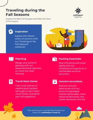 Free  Template: Infografía de consejos para viajar durante la temporada de otoño