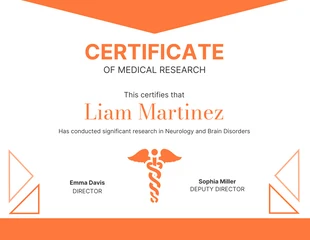 Free  Template: Light and Orange Abstract Medical Certificate