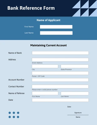 business  Template: Simple Navy Banking Form