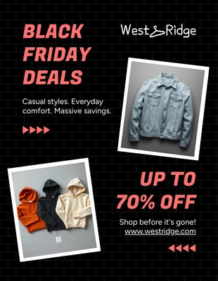 Free  Template: Modèle de dépliant pour les soldes du Black Friday