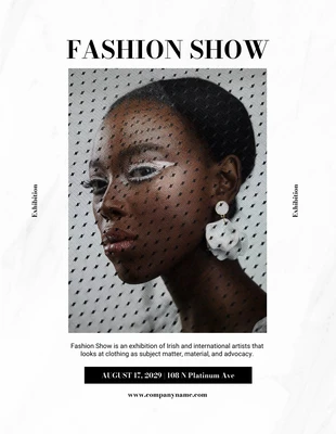 Free  Template: Desfile de moda estético de textura moderna blanca Póster