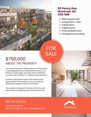 business  Template: Condo Real Estate Sale Flyer
