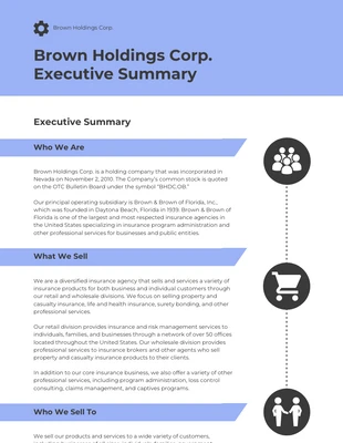 business  Template: Sample Executive Summary for Business Plan