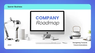 Free  Template: Blue Mint Modern Simple Roadmap Presentation