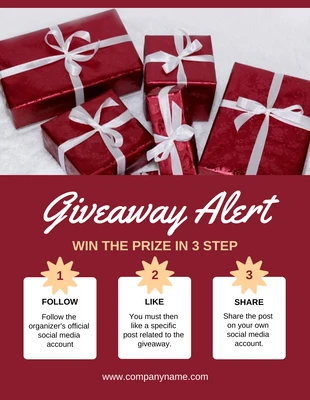 Free  Template: Red Giveaway Alert Flyer