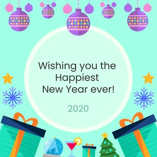 premium  Template: Cartão de feliz ano novo