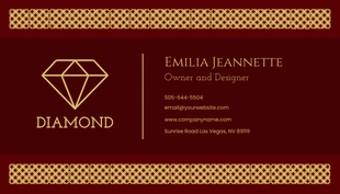 Free  Template: Luxurious Maroon and Gold Jewelry Business Card