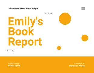 Free  Template: Weiß-orangefarbene Buchbericht-Bildungspräsentation