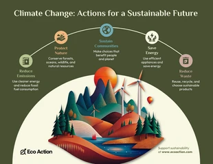 premium Template: Infografica sulla sostenibilità e i cambiamenti climatici