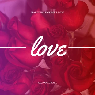 Free  Template: Instagram-Post zum Valentinstag mit Farbverlauf