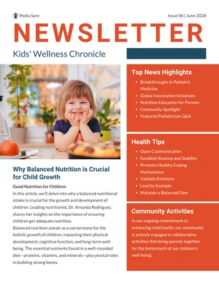 Free  Template: Pediatrics and Child Health Newsletter