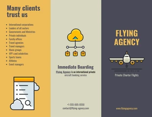business  Template: Folheto de três dobras da Flight Agency