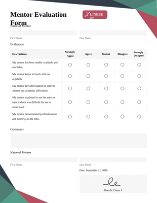 premium  Template: Green and White Simple Evaluation Forms