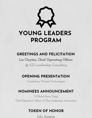 Monochrome Leadership Event Program