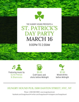 premium  Template: Clover St. Patrick's Day Party Event Flyer