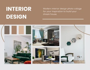 Free  Template: Design d'intérieur simple beige et blanc