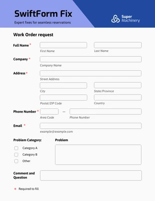 premium  Template: Simple Blue Booking Forms