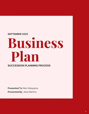 Red And Pink Modern Simple Minimalist Business Succession Plan