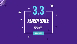 Free  Template: Bannière minimaliste de vente flash violette