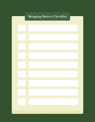 Free  Template: Green Simple Shopping Checkliste für Bäckereien