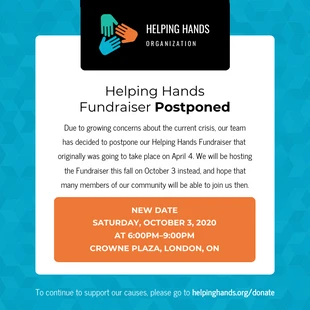 Free  Template: Canceled Fundraiser Event Instagram Post