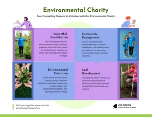 Free  Template: Vier Gründe für ehrenamtliches Engagement im Umweltbereich: Infografik zur Wohltätigkeitsorganisation