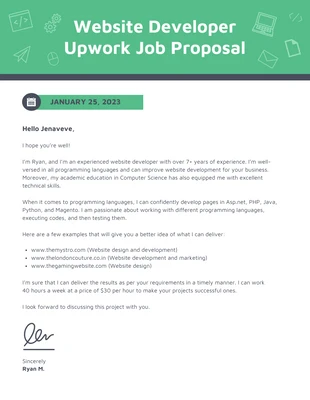 Simple Developer Upwork Proposal
