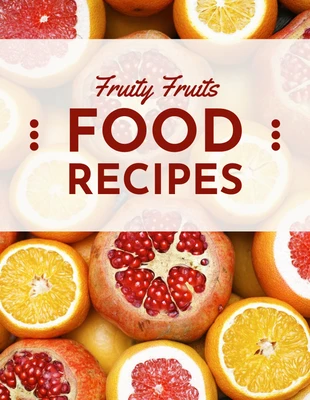 Free  Template: Couverture de livre de recettes de fruits minimalistes colorées