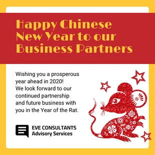 Free  Template: B2B Chinese New Year Instagram Post