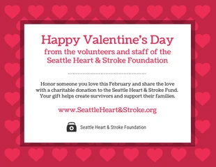 premium  Template: Charitable Donation Valentine's Day Card