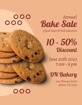 Free  Template: Brown Minimalist Bake Sale Flyer