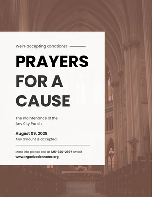 Free  Template: Modello minimalista di poster per la raccolta di fondi per la chiesa
