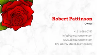 White Texture And Rose Tattoo Business Card - Pagina 2
