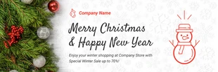 Free  Template: White Modern Professional Greeting Christmas Banner