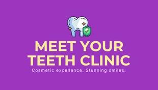 Free  Template: بطاقة عمل طب الأسنان الحديثة باللون الأرجواني الداكن