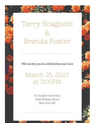 Floral Photo Wedding Invitation