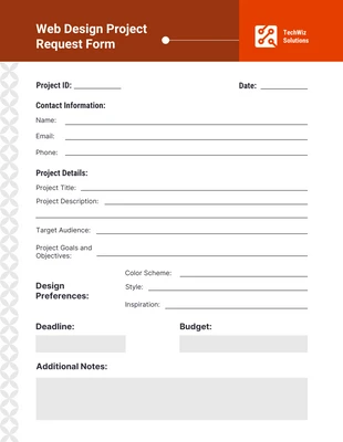 Free  Template: White and Orange Simple Web Design Form