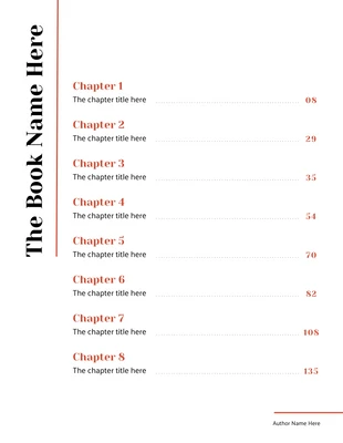 Free  Template: Red Book Table of Contents