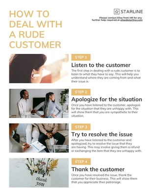 business  Template: Dealing With Rude Customers Desk Aid Infographic Template