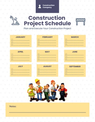 Free  Template: White And Light Yellow Simple Construction Project Schedule Template