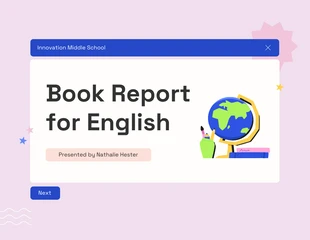 Free  Template: Pink and Light Green Book Report Education Presentations